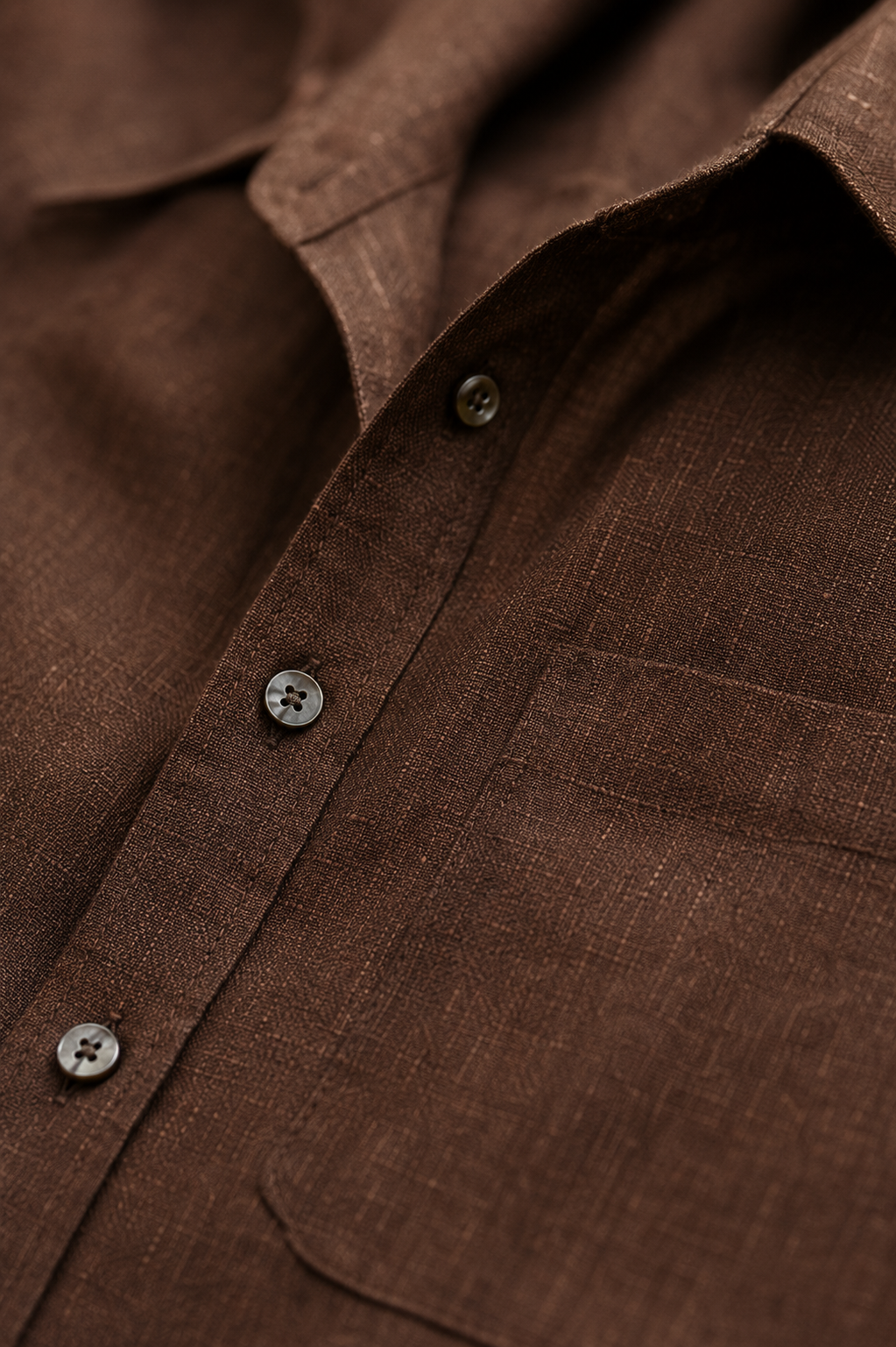 COFFEE BROWN Premium Linen Blend Relaxed Co-Ord Set