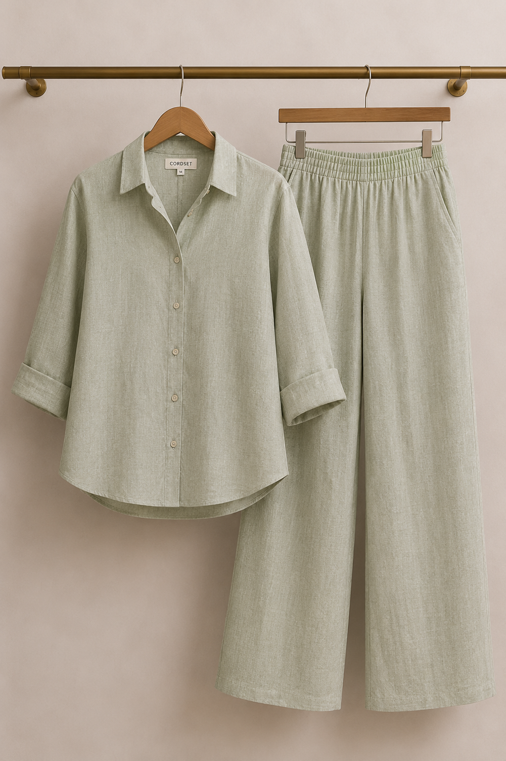 LIGHT SAGE Premium Linen Co-Ord Set for Women