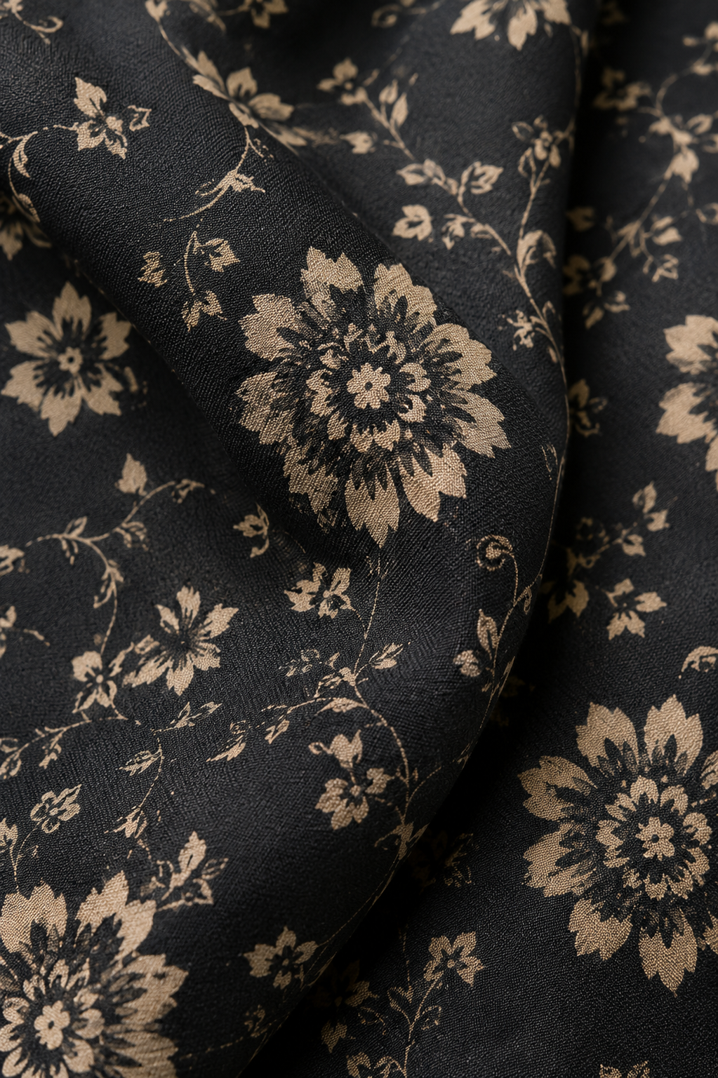 Charcoal Floral Handblock Inspired Cotton Co-Ord Set for Women