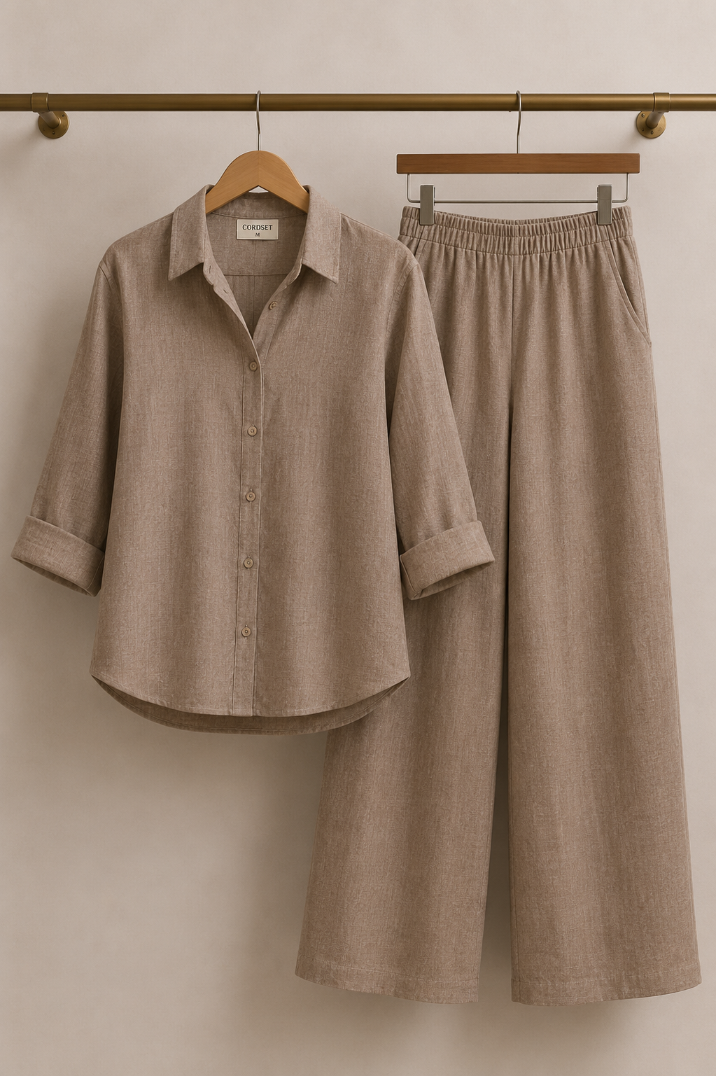 TAUPE GREIGE Premium Linen Co-Ord Set for Women