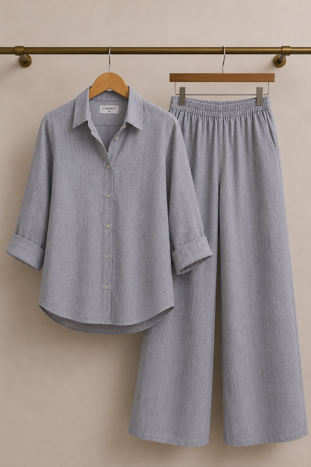 ASH GREY Premium Linen Co-Ord Set for Women