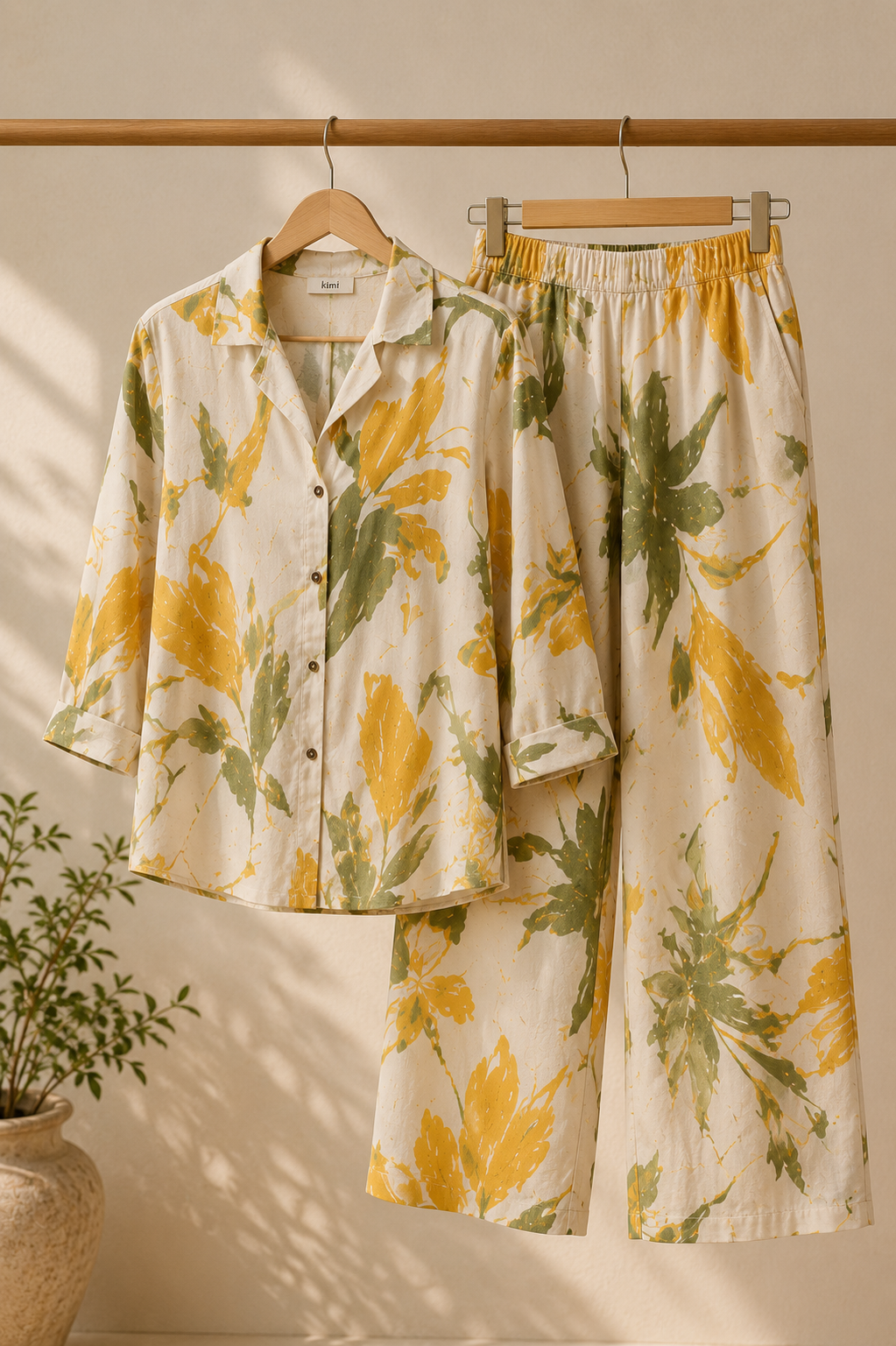 Sunflower Meadow Cotton Linen Co-Ord Set for Women
