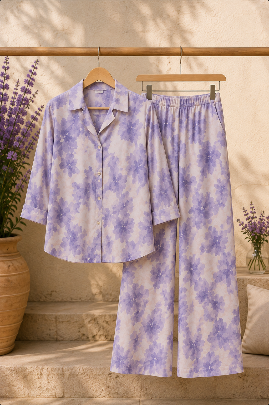 Soft Lilac Cotton Linen Co-Ord Set
