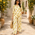 Lemon grove citrus print cotton linen co-ord set