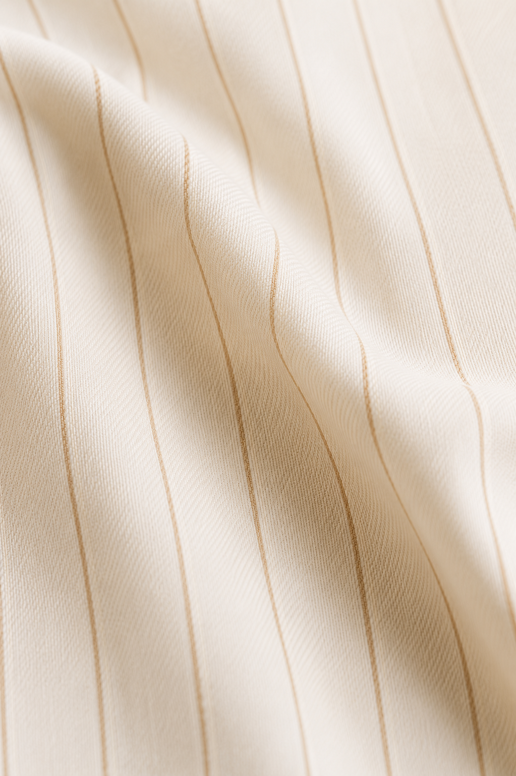 Cream Premium Pinstripe Co-Ord Set – Close-Up Fabric Detail