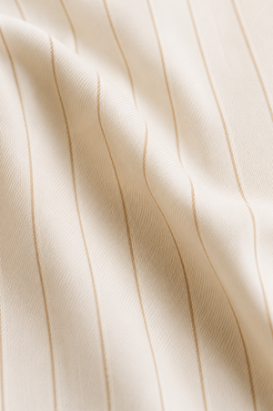Cream Premium Pinstripe Co-Ord Set – Close-Up Fabric Detail