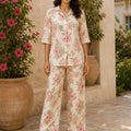 Hibiscus hour – tropical floral cotton co-ord set for women