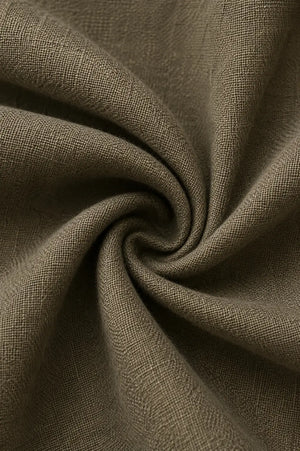 Olive Premium Cotton Linen Co-Ord Set – Close-Up Fabric Detail