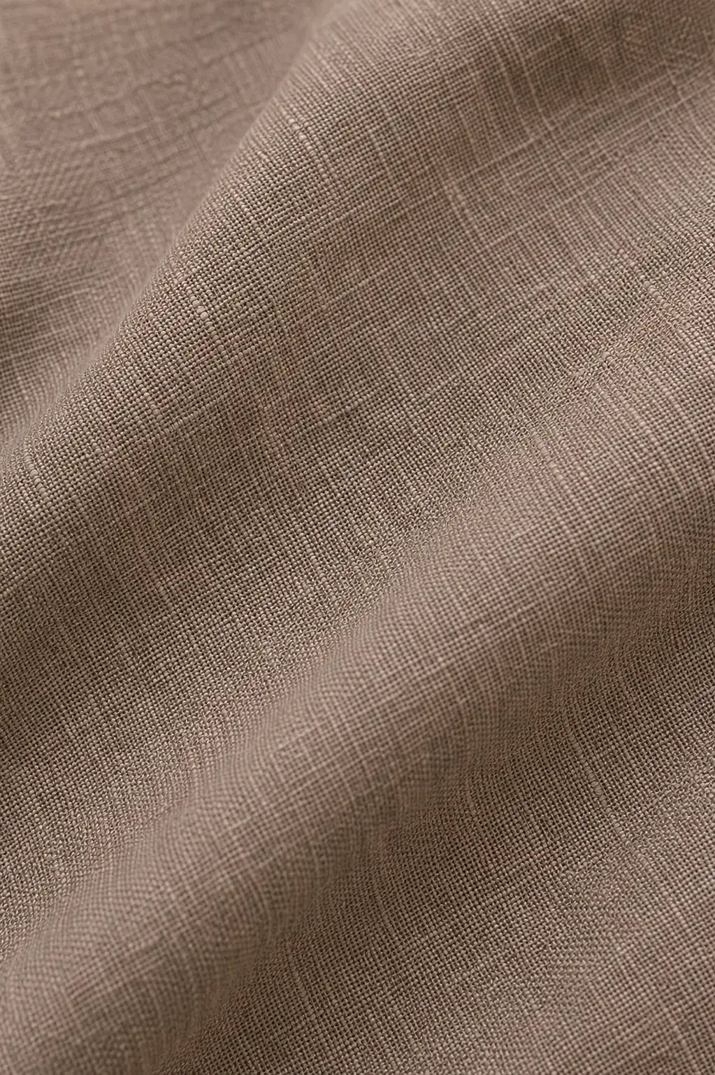 Taupe Greige Premium Linen Co-Ord Set – Close-Up Fabric Detail