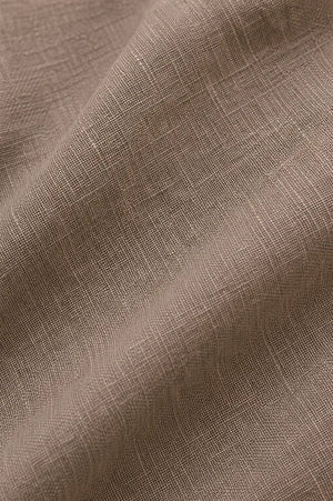 Taupe Greige Premium Linen Co-Ord Set – Close-Up Fabric Detail