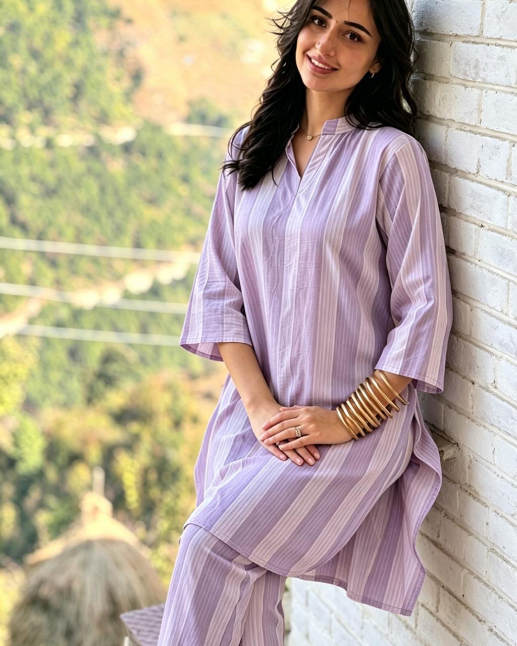 Everyday Lilac Stripe Co-Ord Set