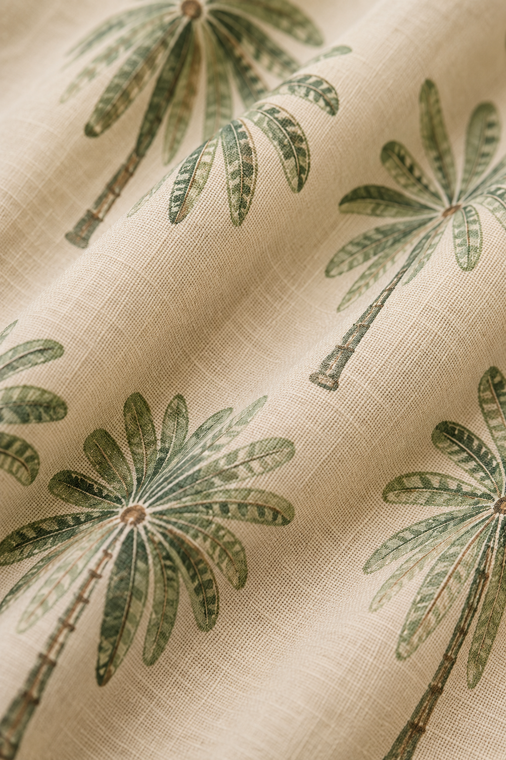 Palm Paradise Tropical Print Cotton Linen Co-Ord Set