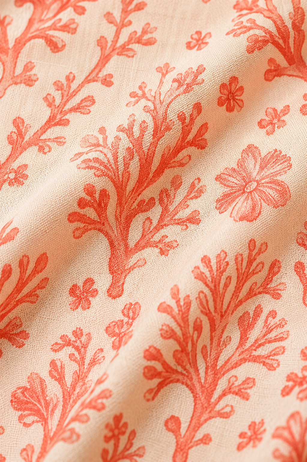 Coral Reef Resort Print Cotton Linen Co-Ord Set