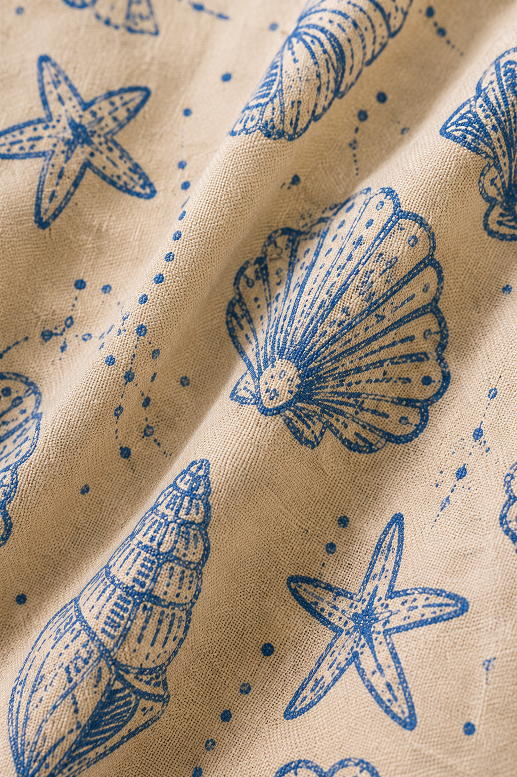 Shell Stories Coastal Print Cotton Linen Co-Ord Set