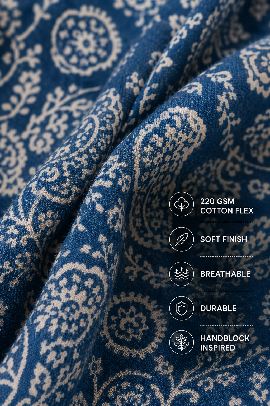 Blue Paisley Cotton Co-Ord Set for Women