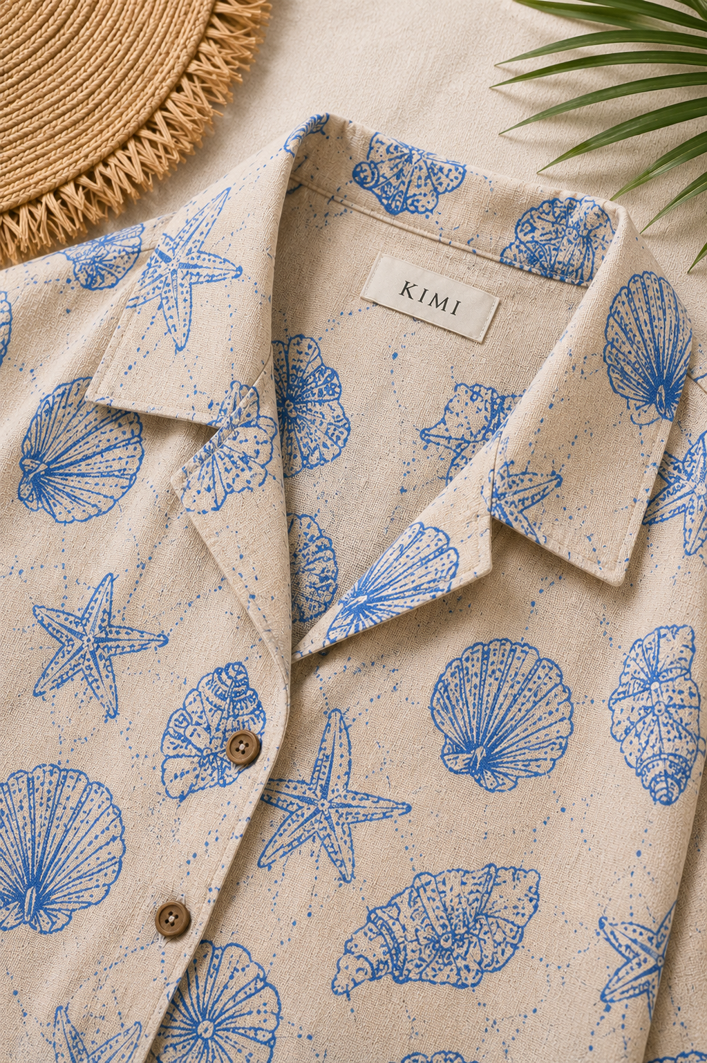 Shell Stories Coastal Print Cotton Linen Co-Ord Set