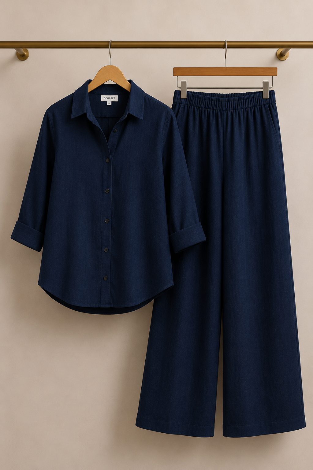 DEEP NAVY Premium Linen Co-Ord Set for Women