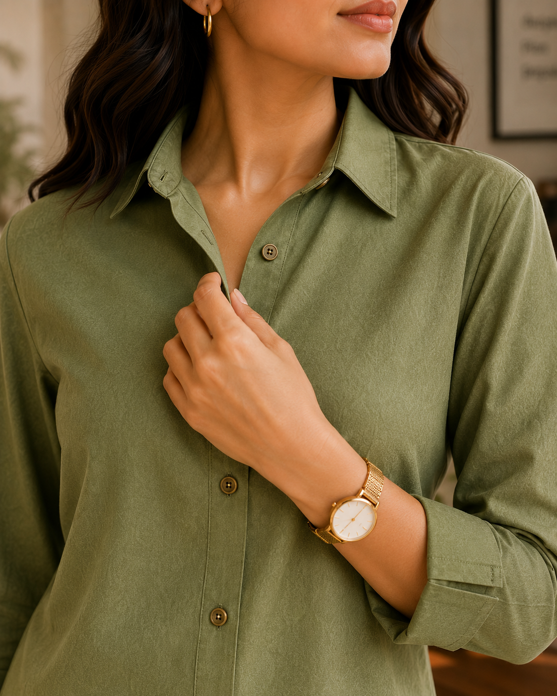 SOLID STATEMENT Olive Cotton Linen Co-ord Set