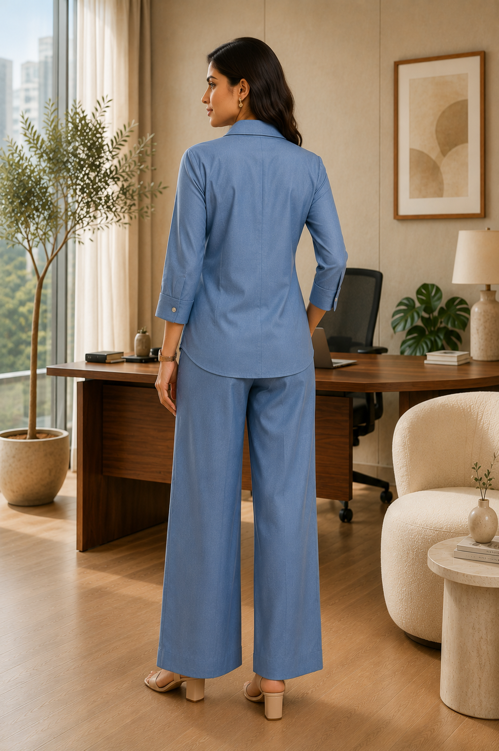HIDDEN PLACKET Premium Cotton Blend Co-Ord Set