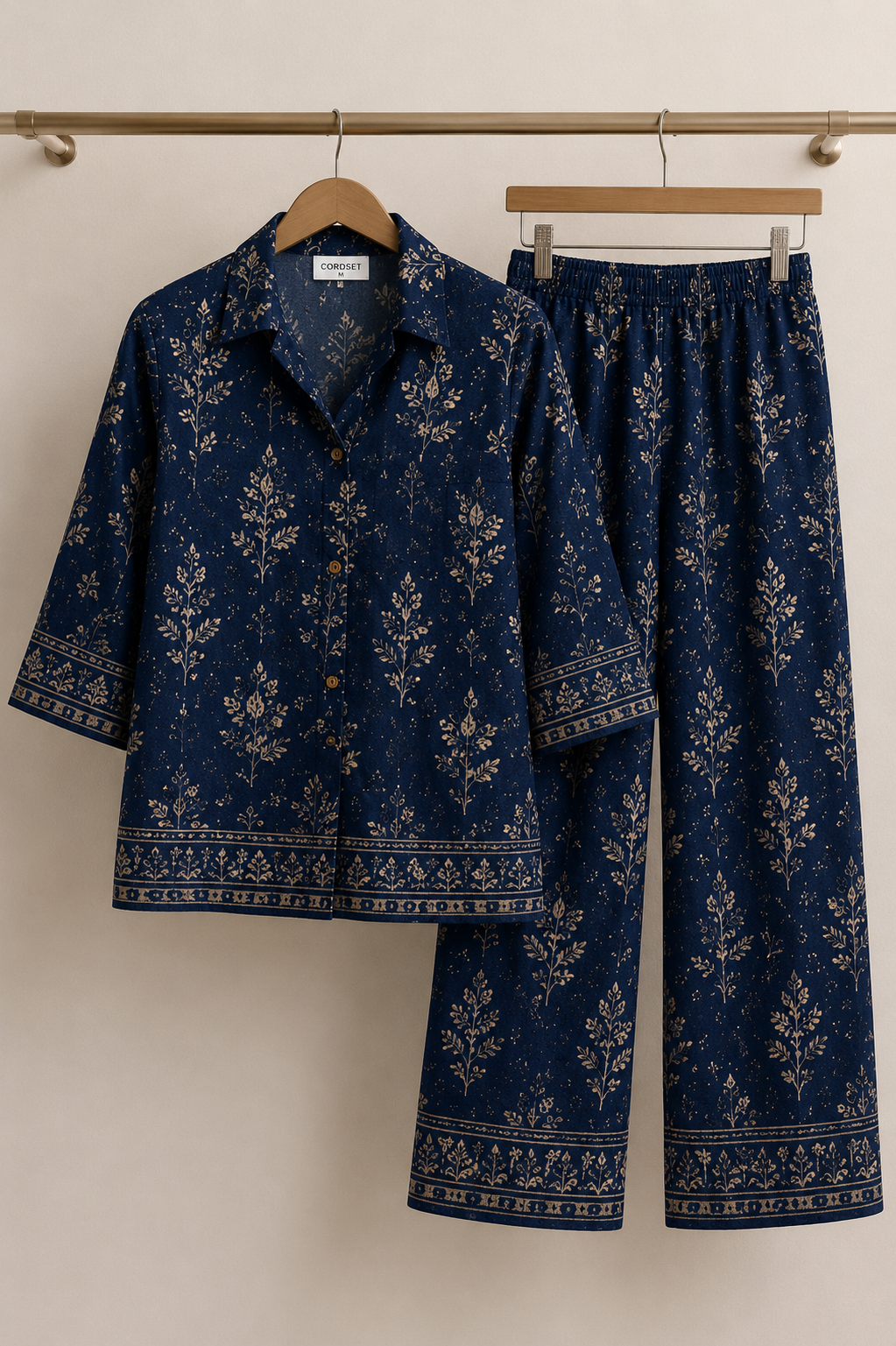 Indigo Bagru Floral Premium Cotton Flex Co-Ord Set